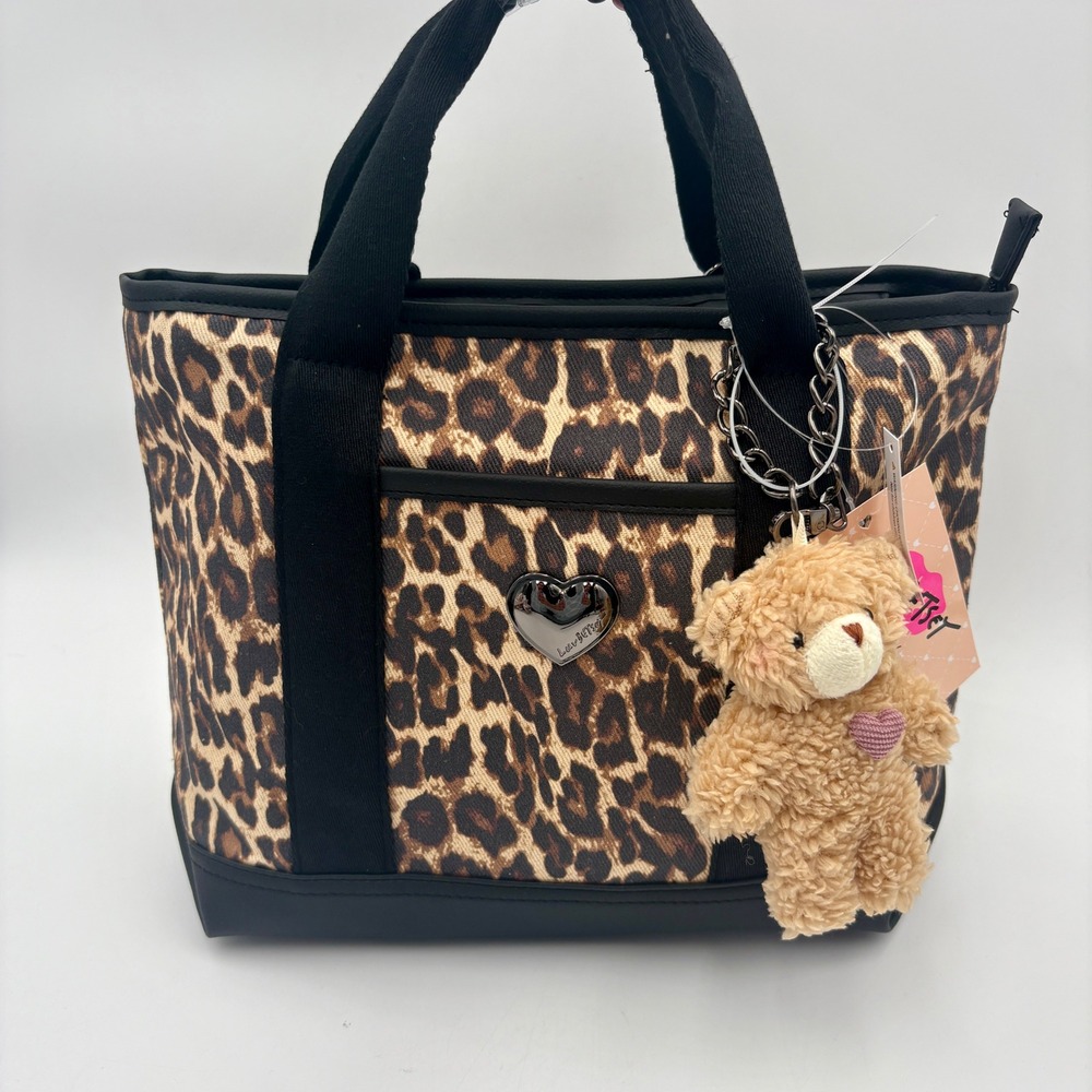 Luv Betsey by  Betsey Johnson LBADIE Leopard Print Tote Bag Charm & Crossbody